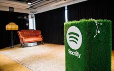 FILE: A speaker with the Spotify logo is pictured in the cafeteria of the company headquarters in Stockholm is pictured on 16 February 2015. Picture: AFP