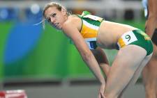 South Africa's Carina Horn competes in the Women's 100m Semifinal during the athletics event at the Rio 2016 Olympic Games at the Olympic Stadium in Rio de Janeiro on August 13, 2016. Picture: AFP.