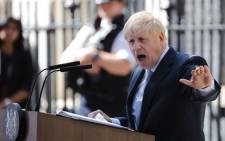 FILE: Britain's Prime Minister Boris Johnson gives a speech outside 10 Downing Street in London on 24 July 2019 on the day he was formally appointed British prime minister. Picture: AFP