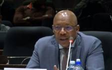 A screengrab shows former PIC chief executive Dan Matjila before the inquiry on 16 July 2019. 