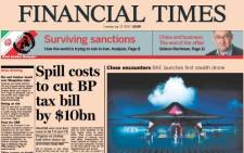 British newspaper, the Financial Times. Picture: Supplied