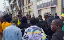 A screengrab of the ANCYL in KwaZulu-Natal picketing outside the party’s provincial offices in Durban, over what the youth league says is a 'concerted effort to exclude young people in the PR lists in all regions in the province'. Picture: Nhlanhla Mabaso/Eyewitness News