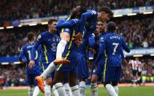 Chelsea players celebrate a goal in their English Premier League match against Newcastle on 13 March 2022. Picture: @ChelseaFC/Twitter