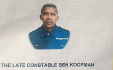 A memorial service was held for slain Metro Police Officer Constable Ben Koopman in Khayelitsha on 24 February 2016. Picture: Xolani Koyana/ EWN.