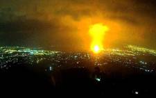 A Western Cape traffic centre camera captured the blast at the Denel facility in the Helderberg on 31 October 2021. Picture: Supplied