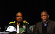 President Jacob Zuma and President Kgalema Motlanthe are seen at the ANC's 2012 policy conference in Midrand. Picture: SAPA