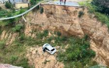 FILE: The car of Noxolo Khumalo, who unknowingly drove into the massive sinkhole in Ntuzuma, Durban north, on Friday night, 7 April 2023. Picture: Supplied
