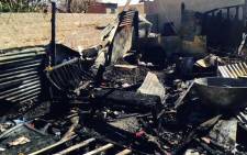 The shack that used to house five children who were killed in a fire in Orange Farm on 9 August 2015. Picture: Masego Rahlaga/EWN