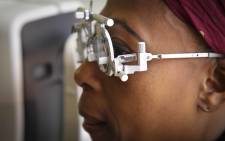 A patient has an eye test at the Cape Care Container facility. Picture: Cindy Archillies/EWN.