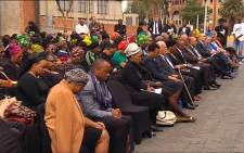 A screengrab of dignitaries observing a moment of silence during the Nelson Mandela Foundation's tribute for the late Winnie Madikizela-Mandela.