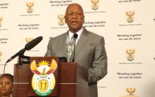 Justice Minister Jeff Radebe speaking about issues including the Marikana shooting. Picture: Christa van der Walt/EWN.