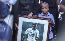 Family members attend the funeral of former Bafana Bafana forward Phil Masinga on 24 January 2019 at the Khumalo Stadium in Khuma, North West province. Picture: Abigail Javier/EWN