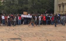 Protesting Wits University students have vowed to continue with protests despite heavy police presence on campus on 4 October 2016. Picture: Clement Manyathela/EWN