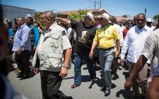 FILE: ANC president Jacob Zuma is accompanied by the party's Western Cape Secretary Marius Fransman on a walkabout through Philippi in Cape Town on 6 January 2015. Picture: Aletta Gardner/EWN