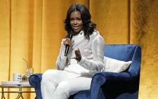 FILE: Former US first lady Michelle Obama speaks at the opening of her multi-city book tour at the United Centre in Chicago, Illinois. Picture: AFP.