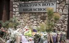FILE: Flowers laid outside Parktown Boys' High School on 20 January 2020 after one of its pupils Enock Mpianzi died at a school camp in the North West. Picture: Abigail Javier/Eyewitness News