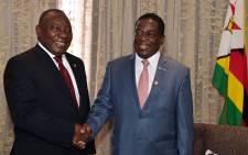 President Cyril Ramaphosa with Zimbabwean President Emmerson Mnangagwa attend 38th SADC Summit in Namibia. Picture: GCIS.