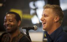 Media personality Gareth Cliff laughs during a press conference in Johannesburg on 30 January 2016 after the courts ruled that he be reinstated as a judge on tv show 'Idols'. Picture: Reinart Toerien/EWN