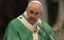 Pope Francis leads a mass on 15 February, 2015 at St. Peter’s basilica in Vatican. Picture: AFP.