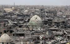 A picture taken on 9 July 2017 shows a general view of the destruction in Mosul's Old City. Picture: AFP.