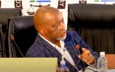 African National Congress (ANC) chairperson Gwede Mantashe testified at the state capture commission on 19 April 2021. Picture: YouTube screengrab/SABC.
