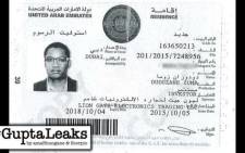This image shows a copy of Duduzane Zuma's residency visa issued by the UAE in 2015. Picture: amaBhungane/Scorpio