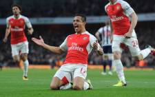 Alexis Sanchez scored twice to help ease their top-four jitters in a 2-0 victory over West Bromwich Albion in the Premier League on 21 April 2016. Picture: Arsenal official Facebook page.