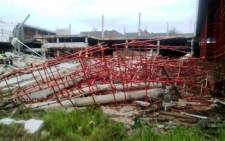 Rubble at the site of the collapsed mall in Tongaat, KwaZulu-Natal, on 19 November 2013. Picture: @CrisisMedDbn/Twitter.