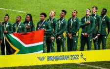 The Blitzboks beat Fiji 31-7 in the Commonwealth Games Sevens final on 31 July 2022 to win the gold medal. Picture: @Blitzboks/Twitter 