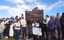 Residents of Eldorado Park, south of Joburg, on 30 August 2020 marched to the local police station following the murder of 16-year-old Nathaniel Julies. Picture: Kayleen Morgan/EWN. 