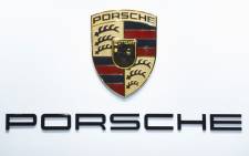 The Porsche logo at a Paris motor show. Picture: EPA.