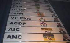 FILE: Party lists at the IEC Centre in PTA West. Picture: EWN