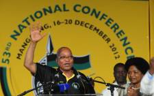 Jacob Zuma addresses delegates in Mangaung, shortly after being re-elected as the ANC President. Picture: ANC.