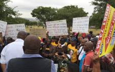 Community members from Olievenhoutbosch gathered outside a local church to share their service delivery concerns with President Cyril Ramaphosa on 11 March 2018. Picture: Pelane Phakgadi/EWN