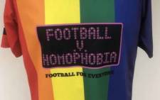 Altrincham will become the first team to take to the field for a competitive game in a kit based on the LGBT Pride Flag. Picture: @altrinchamfc/Twitter