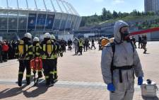 File: Emergency services take part in a police drill at the NSC Olimpiyskiy Stadium in Kiev on May 15, 2018. Picture: AFP.
