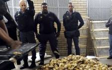 Police officers arrested three people who were found in possession of abalone worth R1 million. Picture: @SAPoliceService/Twitter