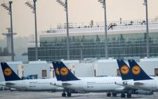 Lufthansa aircrafts parked at the gates of the airport in Munich on 21 October 2014. Picture: EPA.