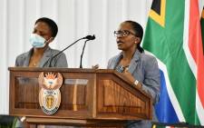Nurse Mavis Mahlakoane spoke at Mthembu’s funeral service in Emalahleni, Mpumalanga on Sunday. Picture: GCIS