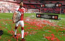 Olivier Giroud scored the decisive spot kick as Arsenal beat Chelsea 4-1 in a penalty shootout to win the Community Shield at Wembley on 6 August 2017. Picture: Official Arsenal Facebook page.