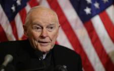 FILE: In this file photo taken on 8 December 2015 then Cardinal Theodore McCarrick, archbishop emeritus of Washington, speaks during a news conference at the US Capitol. Picture: AFP.