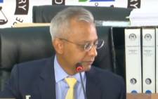 A screengrab of former Eskom CFO Anoj Singh appearing at the state capture inquiry on 22 April 2021. Picture: SABC/YouTube