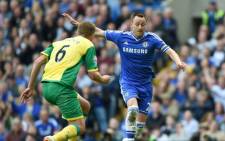 Chelsea's defender, John Terry battles with Michael Turnerto of Norwich City during the English Premier League at Stamford Bridge on 4 May 2014. Picture: Facebook.