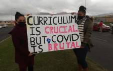 Protesters call for the closure of schools as COVID-19 infection increase. The protest took place in Retreat on 25 June 2020. Picture: Supplied