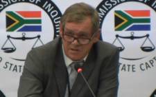 A screengrab of Treasury official Jan Gilliland at the Zondo Commission of Inquiry on 10 September 2018.