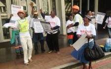 Mining Affected Communities United in Action (Macua) protestors outside the Mining Lekgotla at the Sandton Convention Centre, 27 August 2013. Picture: Govan Whittles/EWN