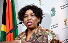 FILE: Basic Education Minister Angie Motshekga at a briefing on 19 May 2020 in Pretoria explains the department's plans to reopen schools amid the coronavirus pandemic. Picture: GCIS