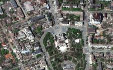 This handout satellite image released on April 30, 2022, by Maxar Technologies shows the Mariupol Theare and destroyed buildings around the city centre in Mariupol, on the Azov Sea, on April 29, 2022, amid Russia's military invasion launched on Ukraine. Picture: Satellite image ©2022 Maxar Technologies / AFP