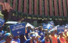 Hundreds of DA members marched on the capital earlier on Friday, where they delivered a memorandum of demands to Social Development Minister Bathabile Dlamini's office. Picture: Thando Kubheka/EWN