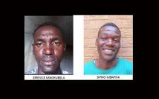 Gauteng police are searching for two serial rapists Sipho Mbatha and Orence Mkhubela who’ve allegedly been operating in Limpopo and KwaZulu-Natal. Picture: @SAPoliceService/Twitter 